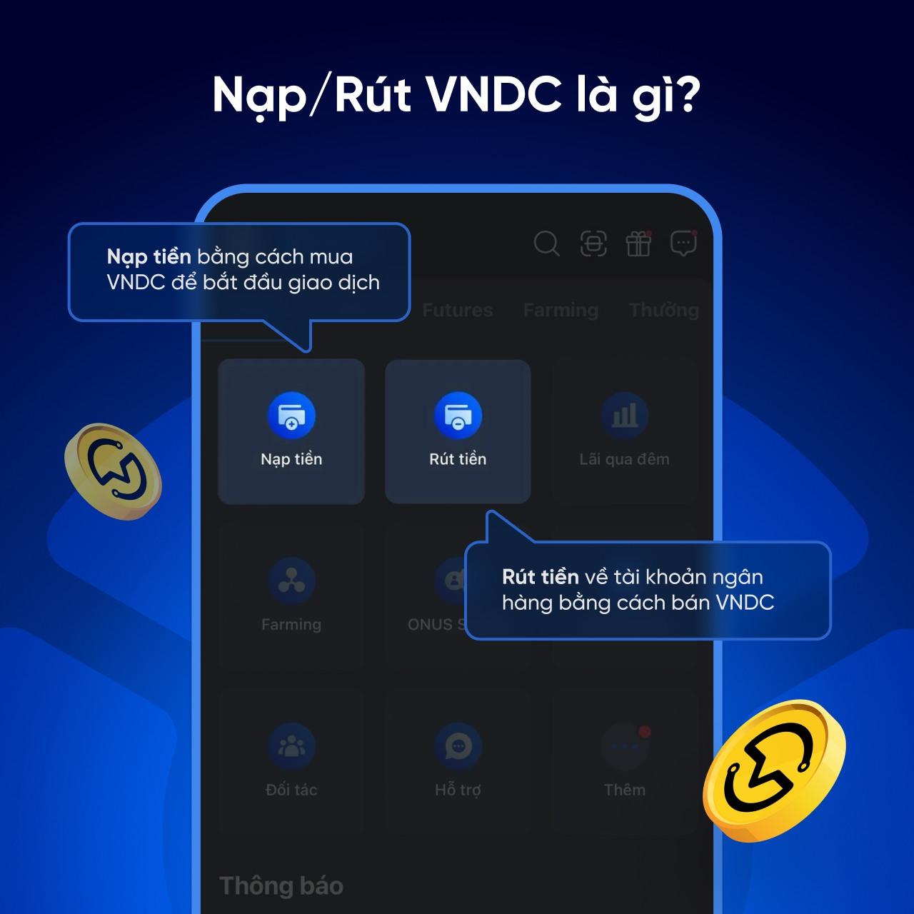 Hướng dẫn nạp/rút VNDC - Bước 2
